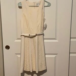 Jessica Simpson Elegant Cream Sleeveless Dress
